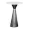 Homeroots 23" White And Black Marble And Steel Round Pedestal End Table 556539 - alternate 1