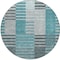 Homeroots 8' Teal Blue Aqua And Gray Round Striped Washable Indoor Outdoor Area Rug 581715 - alternate 2