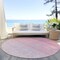 Homeroots 8' Pink And Ivory Round Ombre Washable Indoor Outdoor Area Rug 595819 - alternate 3