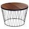 Lavish Home Round Coffee Table with Geometric Metal Base Small Modern Accent Furniture for Living Room 80-COFF-GEO-WAL - alternate 2
