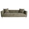 Homeroots 90" Gray Brown Velvet Sofa And Toss Pillows With Gold Legs 489536 - alternate 3