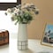Uniquewise Set of 7in and 9.5in High Ceramic Modern Painted Grid Tapered Flower Table Vases, Black and White QI004059.2 - alternate 2