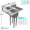 Amgood 30 in. x 20 in. Stainless Steel One Compartment Sink w/4 in. x 10 in. Bowl AMG SINK S1C-101410-10LR-F-K-Z - alternate 2