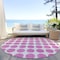 Homeroots 8' Blush And Ivory Round Polka Dot Washable Indoor Outdoor Area Rug 614877 - alternate 2