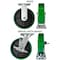 Hyw Products Heavy Duty Caster Set 8in Green Polyurethane on Cast Iron Wheels, 2 Rigid & 2 Swivel w/ Brake, 4PK 40-80R-A1-PC-2,40-80S-A1-PC-TB-2 (G) - alternate 2