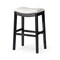 Homeroots 31" White and Black Fabric and Solid Wood Backless Bar Height Bar Chair 632364 - alternate 2