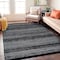 World Rug Gallery Contemporary Minimalistic Stripe LInes Area Rug 5 ft x 7 ft Black WR30BLACK5X7 - alternate 1