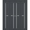 Sartodoors Sliding Closet Double Bi-fold Doors Solid Core Modern Interior VEREGIO7288DBF-ANT-96 x 80 (4* 24x80) - alternate 1