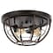 Jonathan Y Lyla 15.8 in. 3-Light Rustic Farmhouse Iron LED Flush Mount, Wood Finished/Oil Rubbed Bronze JYL1308A - alternate 4