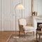 Jonathan Y Devon 60.5" Modern Glam Metal Arc LED Floor Lamp w/ Pleated Shade w/ Marble Base, Brass Gold/White JYL1148C - alternate 3