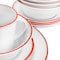 Martha Stewart Red Rimmed Fine Ceramic 16 Piece Dinnerware Set 127299.16 - alternate 2