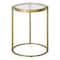 Homeroots 20" Brass And Clear Glass And Steel Round End Table 543820 - alternate 2