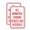 Signmission All Numbered Parking Spaces Are Reserved, 18'' X 24'' 2 Signs, Heavy Gauge Aluminum, 2PK A-1824-2PACK-2577 - alternate 1