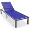 Leisuremod Marlin Patio Chaise Lounge Chair with Grey Aluminum Frame, Navy Blue, 2PK MLGR-77NBU2 - alternate 2
