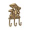Homeroots 5" Antiqued Gold Cast Iron Mushroom Three Hook Wall Mount Coat Rack 612068 - alternate 3
