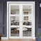 Sartodoors Slab Barn Door Panel 3 Lites, Lucia 2555 White Silk with Clear Glass, Sturdy Finished Doors, Pock LUCIA2555S-WS-18 - alternate 2