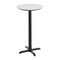 Flash Furniture 24" RND Tabletop, Seamless Surface Technology, White Faux Marble with 22x22 Black Bar Height X-Base ST-RD24-WHMAR-T2222B-GG - alternate 1