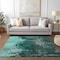 Homeroots 5' X 8' Teal Blue Aqua And Gray Abstract Washable Indoor Outdoor Area Rug 577248 - alternate 4