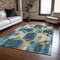 Homeroots 5' X 8' Teal Blue Gold And Silver Geometric Washable Indoor Outdoor Area Rug 618758 - alternate 3
