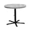 Leisure Craft 36" Round Perforated Pedestal Table, Portable, 30"H, Gray 36TAB30-GRAY - alternate 1