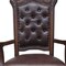 Homeroots Set of Two Tufted Brown and Redwood Upholstered Faux Leather And Solid Wood Dining Arm Chairs, 2PK 573370 - alternate 2