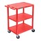 Luxor Utility Cart - 3 Shelves Structural Foam Plastic HE34-RD - alternate 2