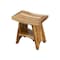 Homeroots Compact Curvilinear Teak Shower Outdoor Bench With Shelf In Natural Finish 376725 - alternate 3