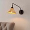 Jonathan Y Kiawah 11" 1-Light Vintage Coastal Rattan/Metal Swing Arm LED Sconce, Black/Natural JYL1602A - alternate 3