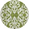 Homeroots 8' Green And Ivory Round Damask Washable Indoor Outdoor Area Rug 614427 - alternate 4