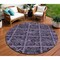 Homeroots 8' Purple Plum And Charcoal Round Medallion Washable Indoor Outdoor Area Rug 589310 - alternate 1