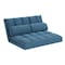 Homeroots 45" Blue Futon Convertible Sleeper Loveseat and Toss Pillows 526458 - alternate 1