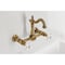 Kingston Brass Two-Handle Wall Mount Bridge Kitchen Faucet, Antique Brass KS2443PX - alternate 4