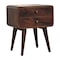 Homeroots 22" Chestnut Solid Wood Two Drawer Nightstand 651523 - alternate 6
