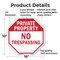 Signmission Private Property No Trespassing, 10 Inch X 10 Inch, Aluminum Metal Signs OC-A-10-142 - alternate 3