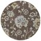 Homeroots 8' Chocolate Sky Blue And Artichoke Green Round Floral Washable Indoor Outdoor Area Rug 589460 - alternate 3