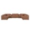 Homeroots Chestnut Italian Leather Power Reclining U Shaped Eight Piece Corner Sectional With Console 632570 - alternate 2