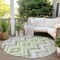 Homeroots 8' Green Ivory And Gray Round Geometric Washable Indoor Outdoor Area Rug 581541 - alternate 2