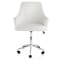 Elama Adjustable Faux Leather Rolling Office Chair in White with Chrome Finish ELM-2613-WHT - alternate 4