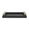 Homeroots Set of Two Black Wood Faux Croc Serving Trays With Handles 518593 - alternate 3