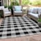 Homeroots 3' X 5' Black Gray And Ivory Plaid Washable Indoor Outdoor Area Rug 595463 - alternate 4