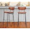 Homeroots Set of Two 26" Brown And Black Faux Leather And Steel Counter Height Bar Chairs 555705 - alternate 4