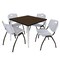 Regency Square Kahlo Breakroom Table W/ 4 M Stack Chairs, 36 in W, 36 in L, Neo Walnut TPL3636NWCM47GY - alternate 1