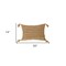 Homeroots 14" X 20" Beige Striped Cotton Throw Pillow With Tassels 529233 - alternate 2