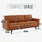 Leisuremod Chester Modern Leather Sofa with Birch Wood Base, Cognac Tan CS83TN-L - alternate 4