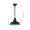 Jonathan Y Jasper 12.25" 1-Light Farmhouse Industrial Indoor/Outdoor Iron LED Pendant, Navy JYL7611C - alternate 3
