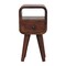 Homeroots 16" Brown Solid Wood Square One Drawer Nightstand 651619 - alternate 1