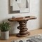 Homeroots 51" Dark Brown Reclaimed Solid Wood Free Form Pedestal Console Table 716257 - alternate 3