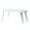 Homeroots 47" White Clear and Silver Wood And Glass And Metal Coffee Table 490767 - alternate 2