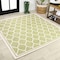 Jonathan Y Trebol Moroccan Trellis Textured Weave Green/Cream 5 ft Square Indoor/Outdoor Area Rug SMB109G-5SQ - alternate 1