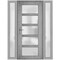Vdomdoors Front Exterior Prehung FiberGlass Door Frosted Glass / Manux 8002 Grey Ash / 2 Sidelight Exterior W MANUX8002EXD-SS-W12+36+12 x H80-RH - alternate 2